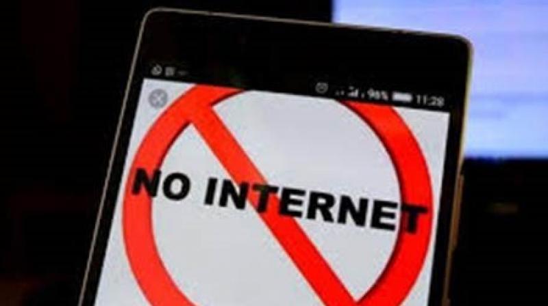 Mobile Internet services were today snapped in three districts of Kashmir