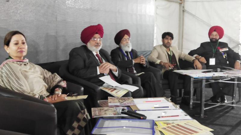 Eminent writers during the Punjabi Poetry, Literature and folk forms fostered by the First World War during the Military Literature Festival Eminent writers during the Punjabi Poetry, Literature and folk forms fostered by the First World War during the Military Literature Festival