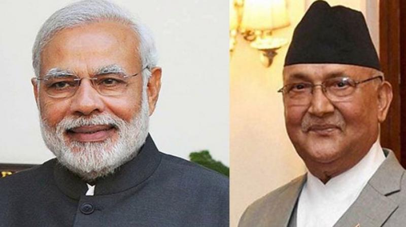 Narendra Modi and KP Sharma Oli Narendra Modi and KP Sharma Oli