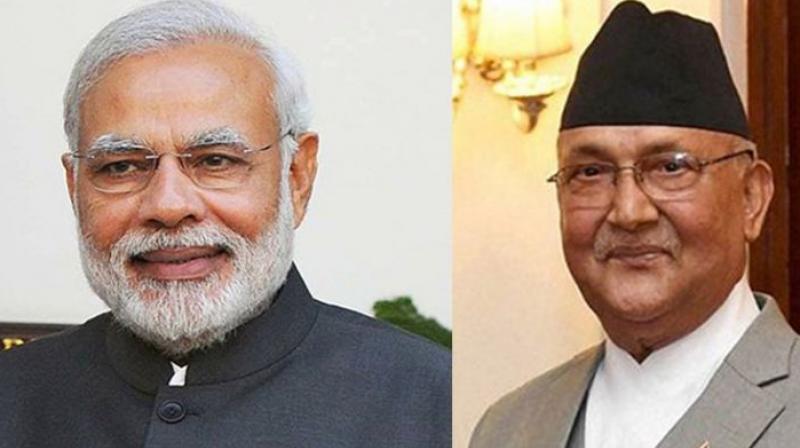 Narendra Modi and KP Sharma Oli