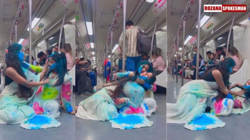 Delhi Metro Witnesses 'Cringe' Holi Celebration, Watch Viral Video
