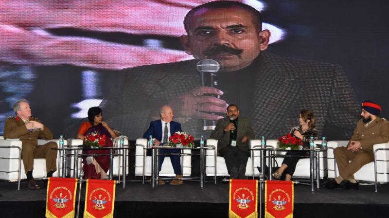 Participants during a panel discussion on 'Reporting from the War Zone' 