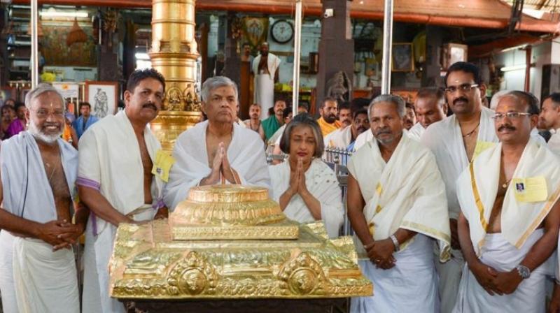 Ranil Wickremesinghe offered prayers at the famous hill shrine of Lord Venkateswara