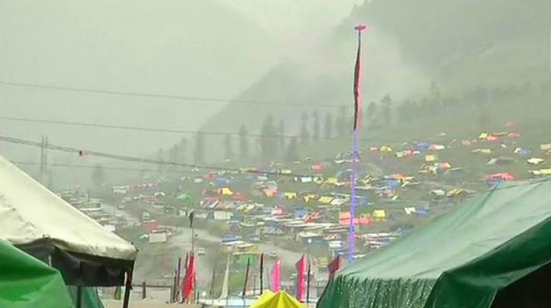 Heavy rainfall today delayed commencement of Amaranth Yatra Heavy rainfall today delayed commencement of Amaranth Yatra