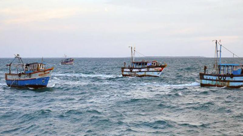 Five Tamil Nadu fishermen were arrested Five Tamil Nadu fishermen were arrested