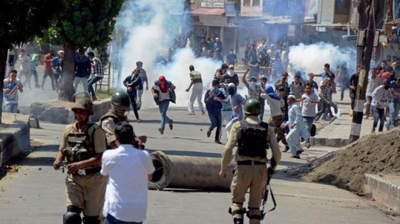 Clashe between stone-pelters and security forces