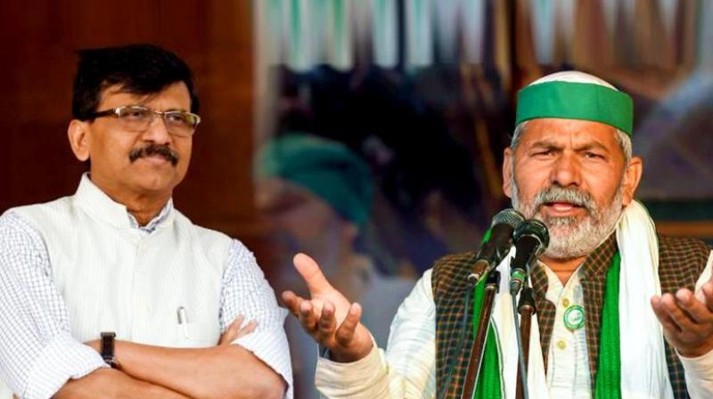 Sanjay Raut and Rakesh Tikait Sanjay Raut and Rakesh Tikait