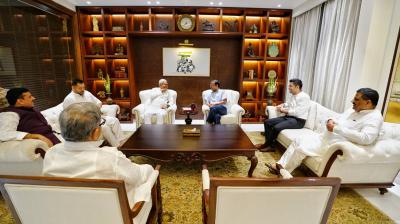 Bihar CM Nitish Kumar, Dy CM Tejashwi Yadav Meets Delhi CM Kejriwal