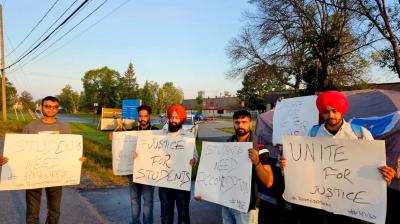 Protest by Punjabi students in Canada