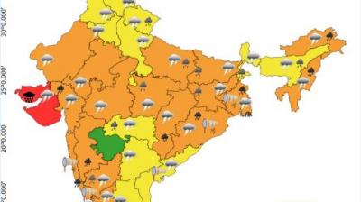 IMD Issues Yellow Alerts Across Punjab; Red Alert for Gujarat Amid Dual Low-Pressure Systems