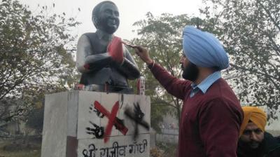 Rajiv Gandhi’s statue vandalisation