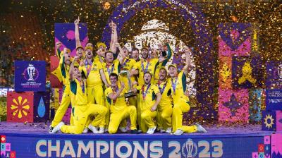 World Cup 2023 Final: Australia Lifts Winning Trophy