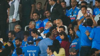 Prime Minister Narendra Modi, Union HM Amit Shah at Ahmedabad Stadium 
