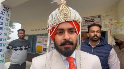 “Voting is Important”: Groom Arrives with Wedding Procession to Cast Vote in Punjab