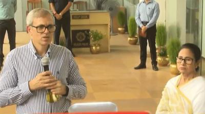 Jammu and Kashmir Leader Omar Abdullah Meets West Bengal CM Mamata Banerjee at Nabanna, Howrah