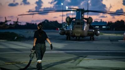 "After 738 days in captivity, our IAF helicopter is ready to meet our hostages and bring them back home" says the Israel Defence Force