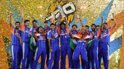 India defeated New Zealand by 96 runs in the final played at the Narendra Modi Stadium, securing the ICC Men's T20 World Cup title for the third time and registering a second consecutive triumph in the tournament. File Photo.