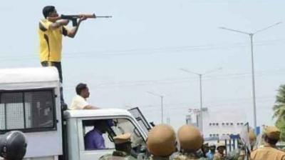 Police firing during the anti-Sterlite protests Police firing during the anti-Sterlite protests