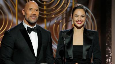 Gal Gadotwith Dwayne Johnson