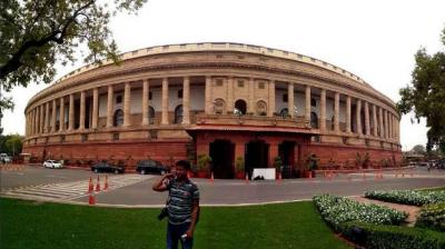 Lok Sabha proceedings were today adjourned briefly following protests