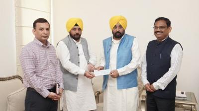 Punjab PWD, Canara Bank and Thapar Group Donates Lakhs of Rupees In CM's Relief Fund