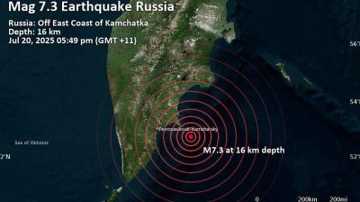 Tsunami Warning Issued After Powerful Earthquakes Strike Off Russia's Pacific Coast