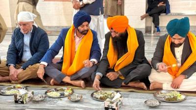 World Bank President Ajay Banga on Four-Day Visit to Pakistan, Pays Obeisance at Gurdwara Sri Panja Sahib (Image courtesy: The Tribune)