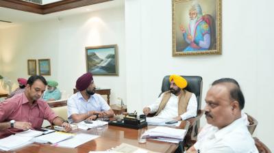 CM Bhagwant Mann with officers 