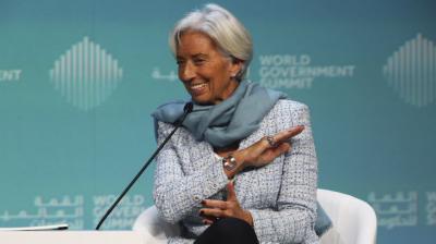 International Monetary Fund Managing Director Christine Lagarde speaks at the World Government Summit in Dubai, United Arab Emirates