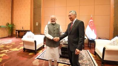 Narendra Modi today met his Singaporean counterpart Lee Hsien Loong