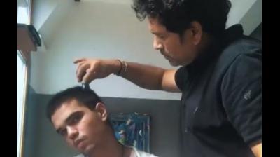 Sachin Tendulkar with son