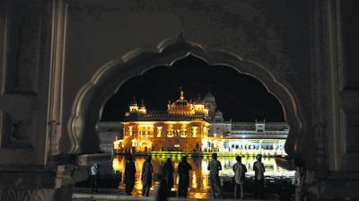 Golden Temple during a Blackout during recent Tensions between India and Pakistan (Image Courtesy: Hindustan Times,PTI)