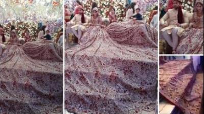 Pakistan Bride Wear 100kg Lehenga On Her Wedding Day