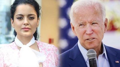 Kangana Ranaut and Joe Biden