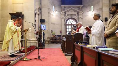 PM Modi attends Christmas morning service at Cathedral Church of Redemption.