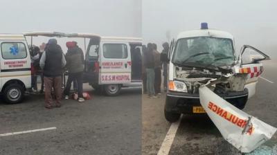 Punjab News: Dense Fog Leads to Rise in Accidents; Ambulance Hits Parked Trailer in Jalandhar