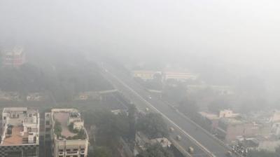 Delhi with smog cover Delhi with smog cover