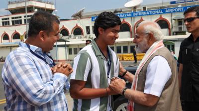 PM Modi Meets IPL Sensation Vaibhav Suryavanshi at Patna Airport