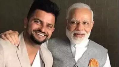 Suresh Raina with Narendra Modi