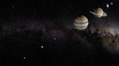 The night sky will be a stunning vision with all seven other planets in the Solar System 