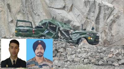 Lt Col among 2 soldiers dead, 3 officers injured after boulder hits Army vehicle in Leh