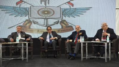 LT. General Kamal Davar (extreme left), along with former RAW Chief A S Dulat IPS,  K C Verma IPS and LT. GEN. Sanjeev K Langer at a panel discussion