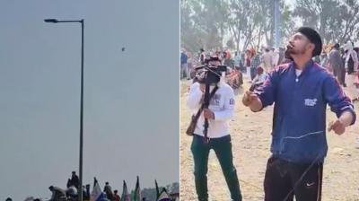 Farmers fly kites to take down drones