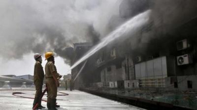 Fire at factory in Delhi