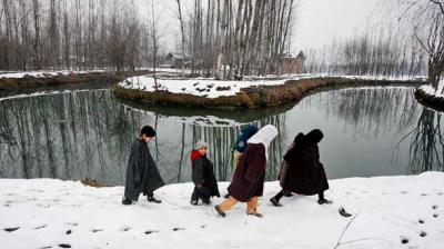 Freezing point at most places in the Kashmir Valley