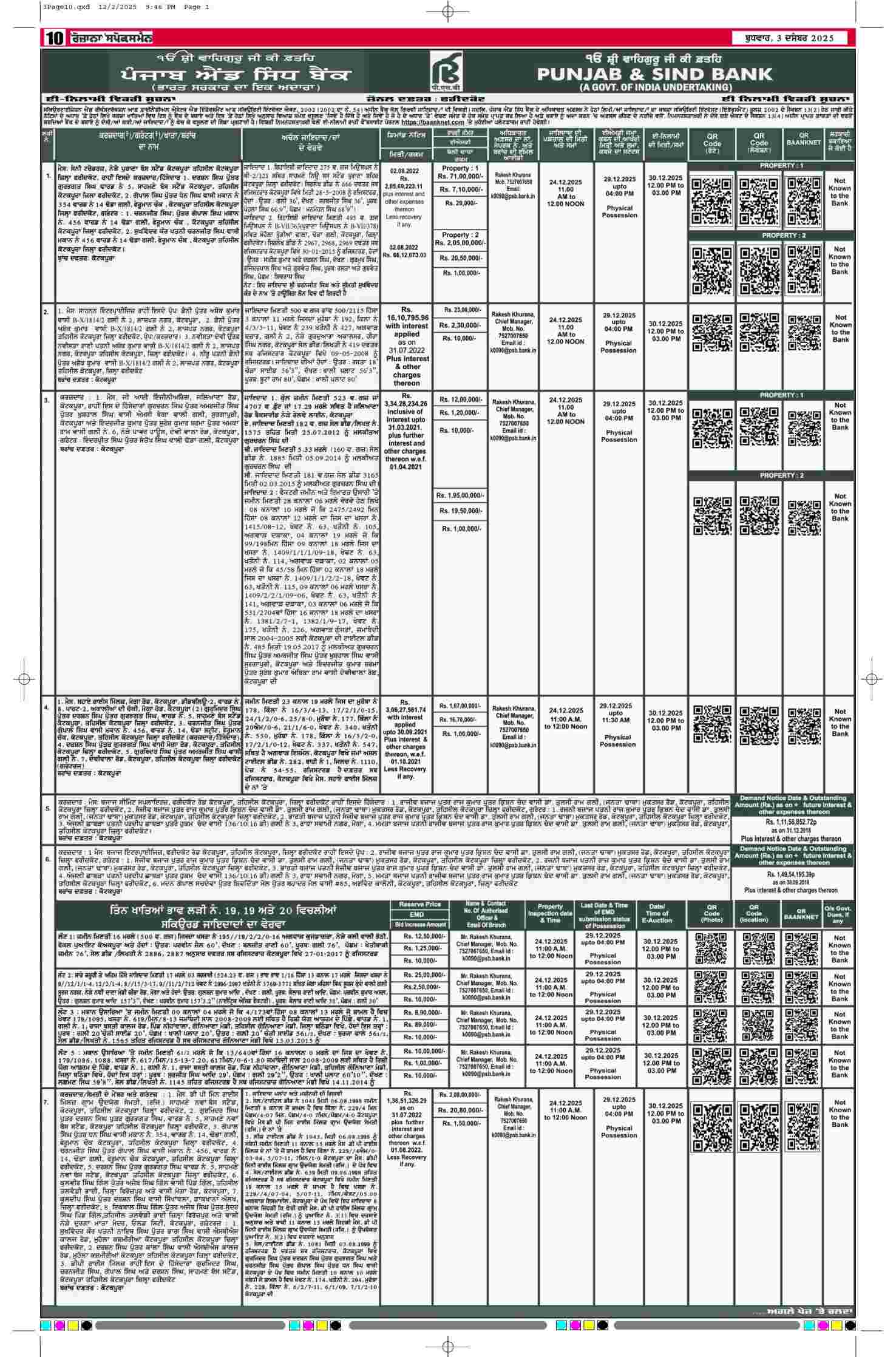 03 Dec 2025, Page 10 Faridkot Edition | Rozana Spokesman Epaper [ Faridkot News ]
