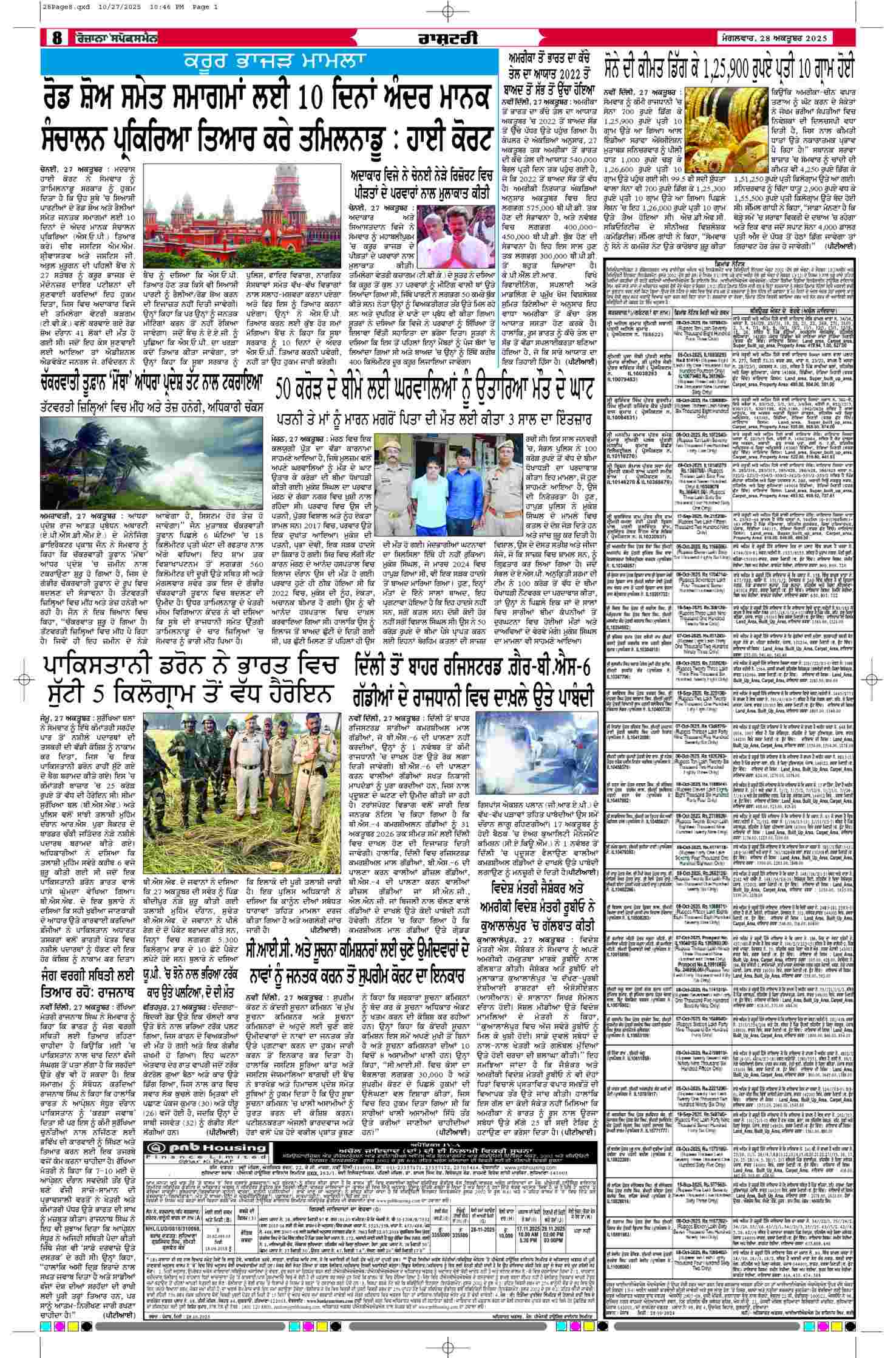28 Oct 2025, Page 8 Faridkot Edition | Rozana Spokesman Epaper [ Faridkot News ]