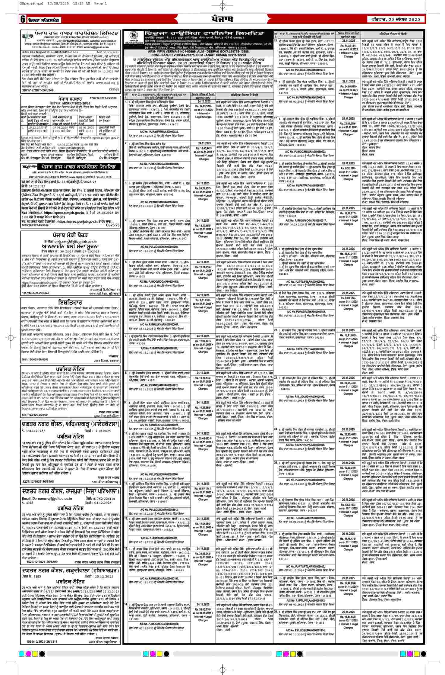 25 Dec 2025, Page 6 Barnala Edition | Rozana Spokesman Epaper [ Barnala News ]