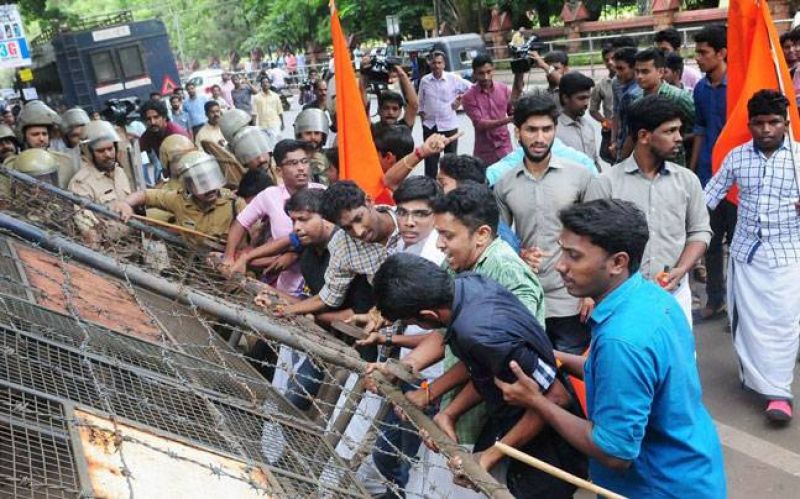 BJP called the bandh to protest against the death of two students in a clash