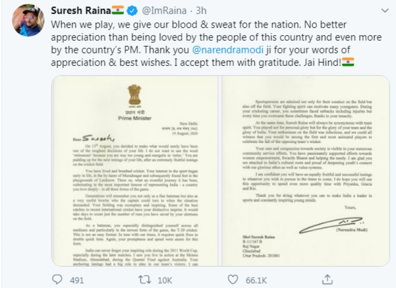 Suresh Raina tweet